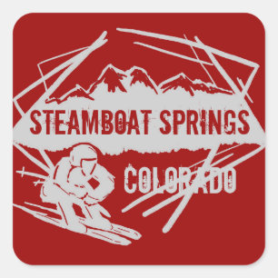 Steamboat Springs Colorado rouge autocollants