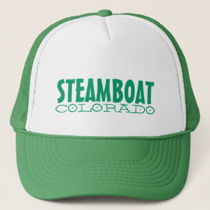 Steamboat Springs Colorado simple green hat