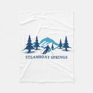 Steamboat Springs Colorado Ski Resort Skiing Skier Fleece Blanket