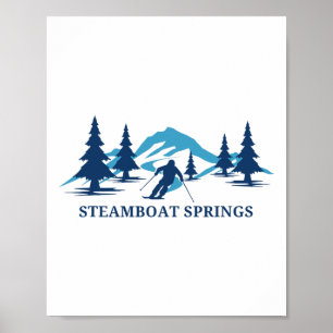 Steamboat Springs Colorado Ski Resort Skiing Skier Poster