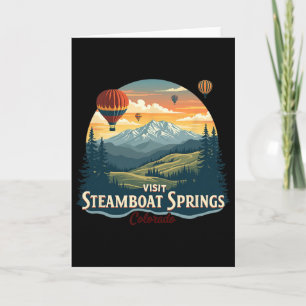 Steamboat Springs Colorado Skiing Sunset Hot Air L Card