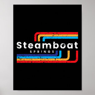 Steamboat Springs Colorado Skiing Vintage Steamboa Poster