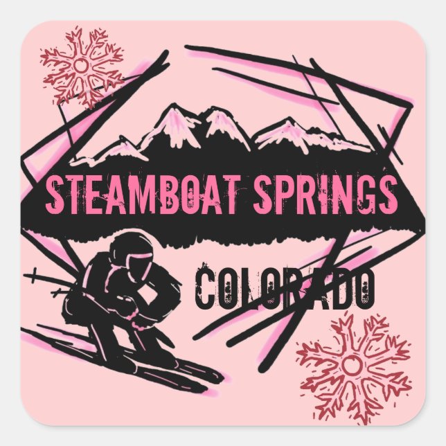 Steamboat Springs Colorado stickers ski rose (Devant)
