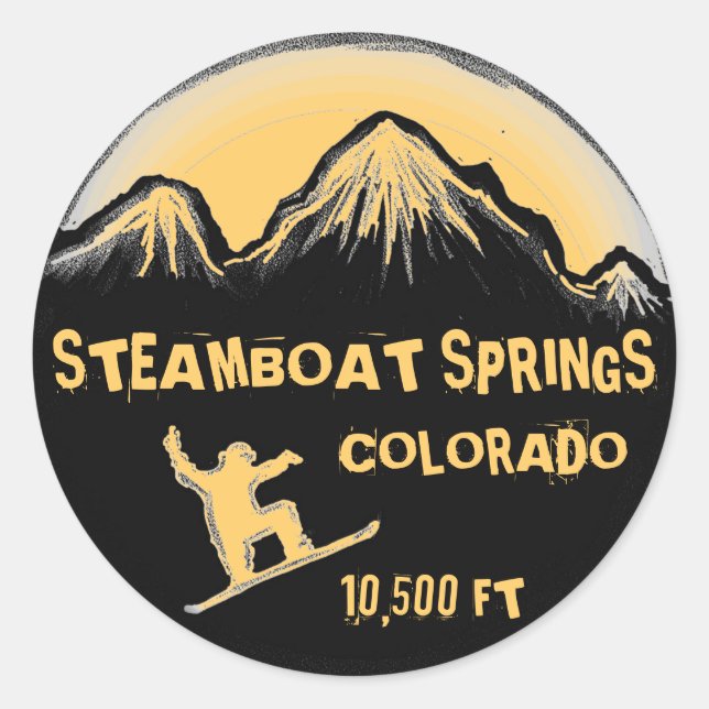 Steamboat Springs Colorado stickers snowboard (Devant)