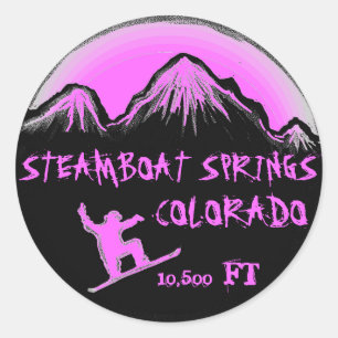 Steamboat Springs Colorado stickers snowboard rose