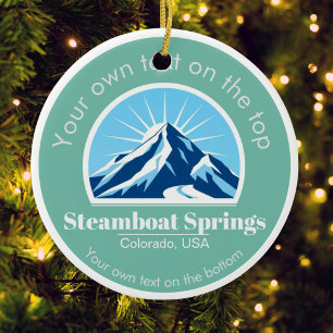 Steamboat Springs Colorado  usa ski resort medal  Ceramic Ornament