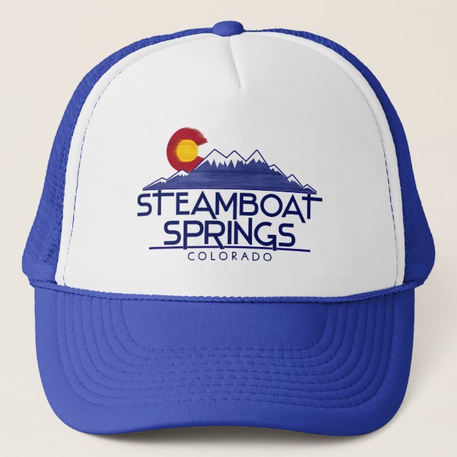 Steamboat Springs Colorado wood mountains hat (Front)
