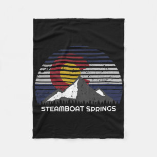 Steamboat Springs, Colorado X Co Flag Mtn Top Fleece Blanket