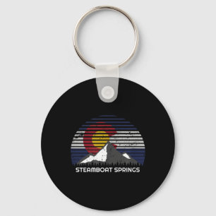 Steamboat Springs Colorado x CO Flag Mtn Top Keychain