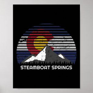Steamboat Springs, Colorado X Co Flag Mtn Top Poster