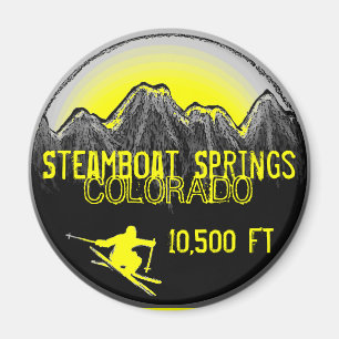 Steamboat Springs Colorado yellow ski magnet