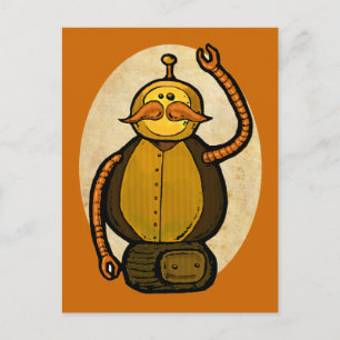 Steambot Antique Robot Postcard