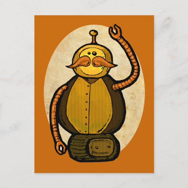 Steambot Antique Robot Postcard (Front)