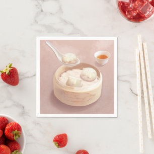 Steamed Bao Buns with Tea Napkin