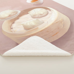 Steamed Bao Buns with Tea Sherpa Blanket