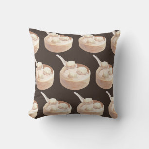 Steamed Bao Buns with Tea Throw Pillow