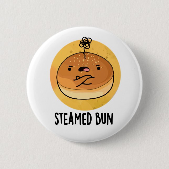 Steamed Bun Funny Food Pun  2 Inch Round Button (Front)