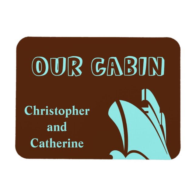 Steamer Brown Stateroom Door Marker Magnet (Horizontal)