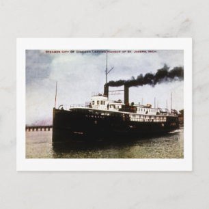 Steamer City of Chicago, Harbour St Joseph Michiga Postcard