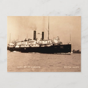 Steamer City of St. Ignace D&C Line  - Louis Pesha Postcard