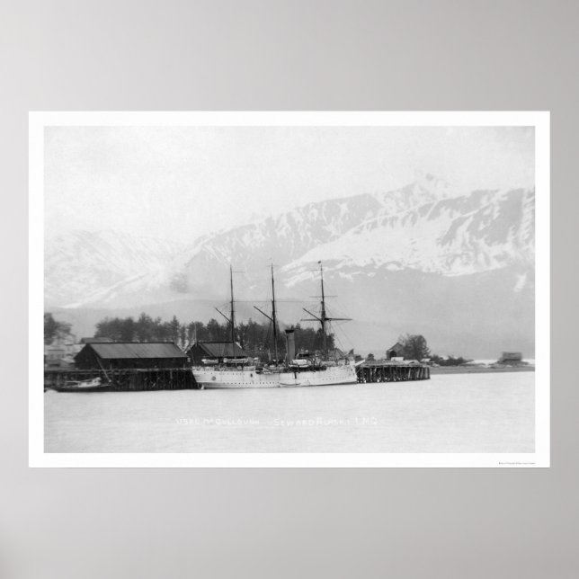 Steamer Docked in Seward, Alaska 1916 Poster (Front)
