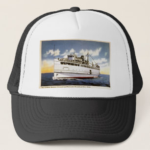 Steamer Naushon, Nantucket Steamboat Line, Mass. Trucker Hat