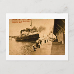 Steamer Nyack and Car Ferries, Grand Haven, MI Postcard