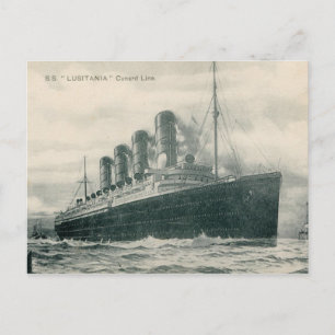 Steamer SS Lusitania Postcard