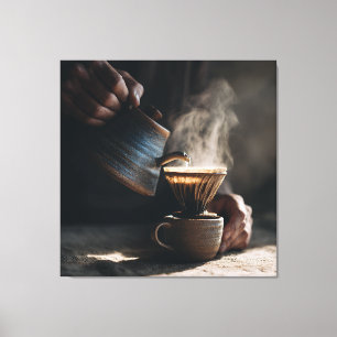 Steaming Ceramic Pour Over Canvas Print