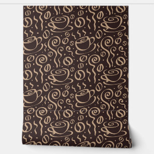 Steaming Coffee Cup Pattern Wallpaper