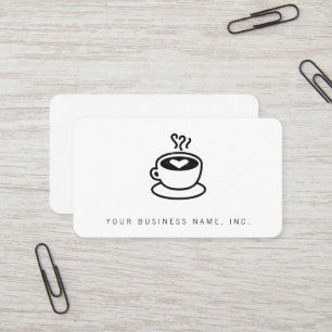 Steaming Coffee Cup with Heart Design (worn style) Business Card