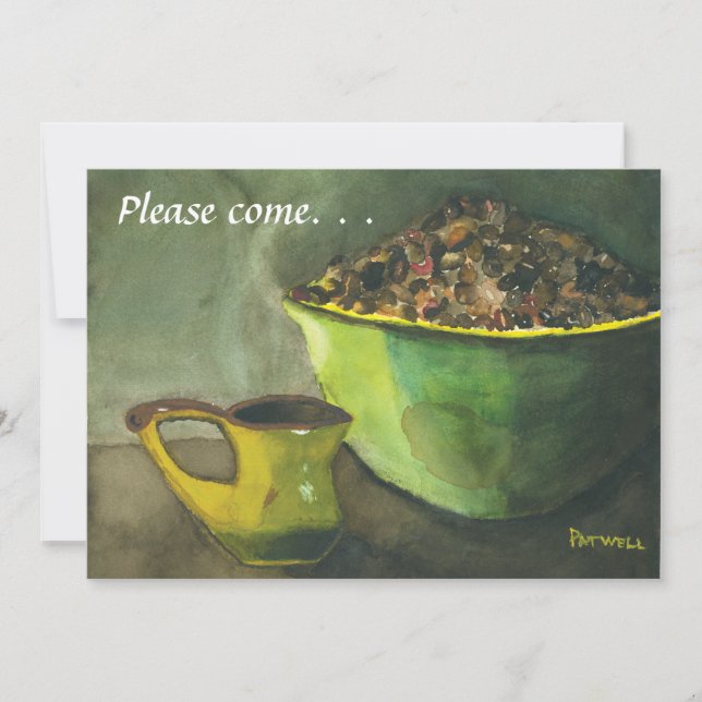 Steaming Cup of Coffee Sunday Brunch Invitation (Front)