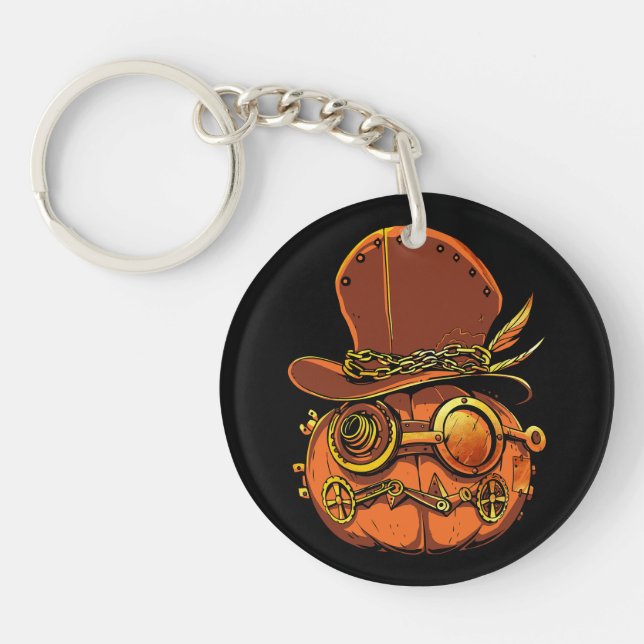 Steampumpkin Victorian Halloween Collection Keychain (Front)
