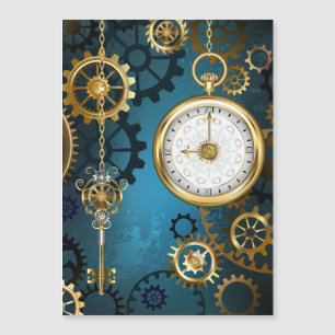 Steampun turquoise Background with Gears