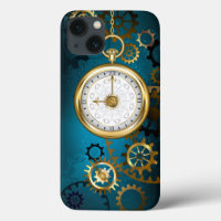 Steampun turquoise Background with Gears