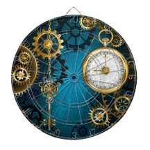 Steampun turquoise Background with Gears