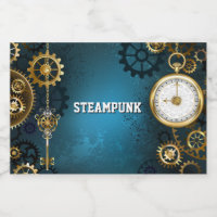 Steampun turquoise Background with Gears