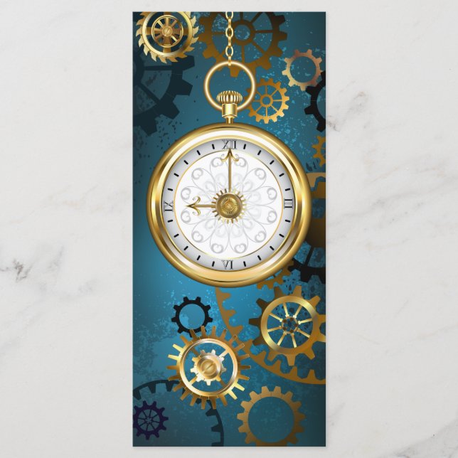 Steampun turquoise Background with Gears Menu (Front)