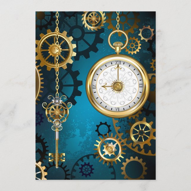 Steampun turquoise Background with Gears Program (Front)