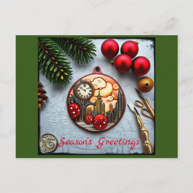 Steampunck Christmas Postcard (Front)