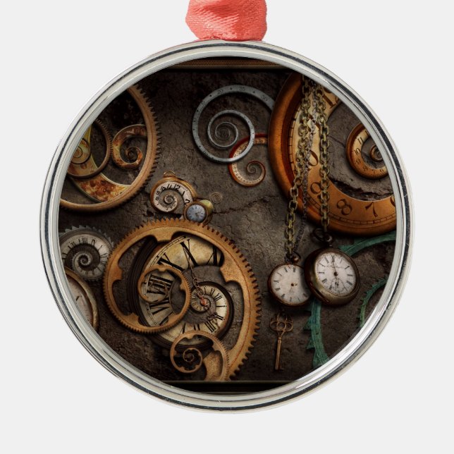 Steampunk - Abstract - Time is complicated Metal Ornament (Front)