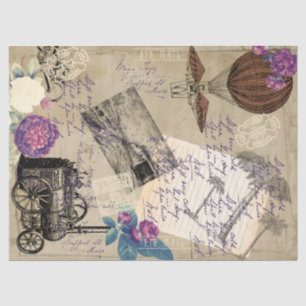 Steampunk Air Balloon Industrial Art Tissue Paper