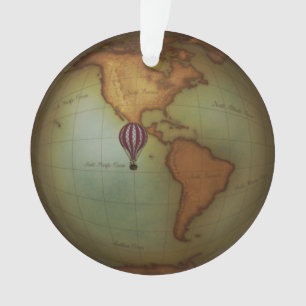 Steampunk Air Travel Neo-Victorian Map of the West Ornament