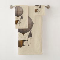 Steampunk Airship Towel Set