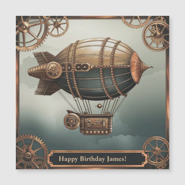 Steampunk Airship Vintage Adventure Design (Front)