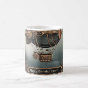 Steampunk Airship Vintage Adventure Design Coffee Mug