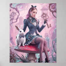 Steampunk Alice in Wonderland Poster