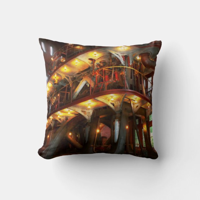 Steampunk - Allis does all the work Throw Pillow (Front)