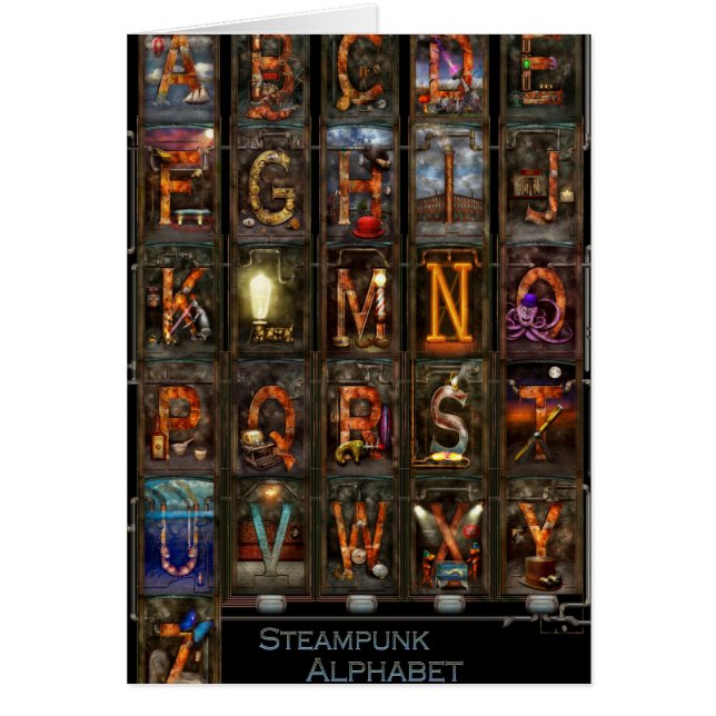 Steampunk - alphabet - alphabet complet (Devant)
