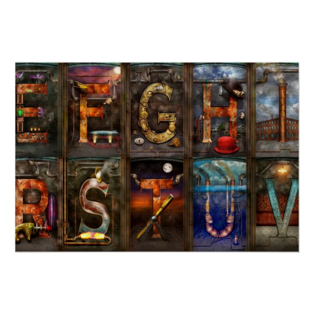 Steampunk - Alphabet - Complete Alphabet Poster (Front)